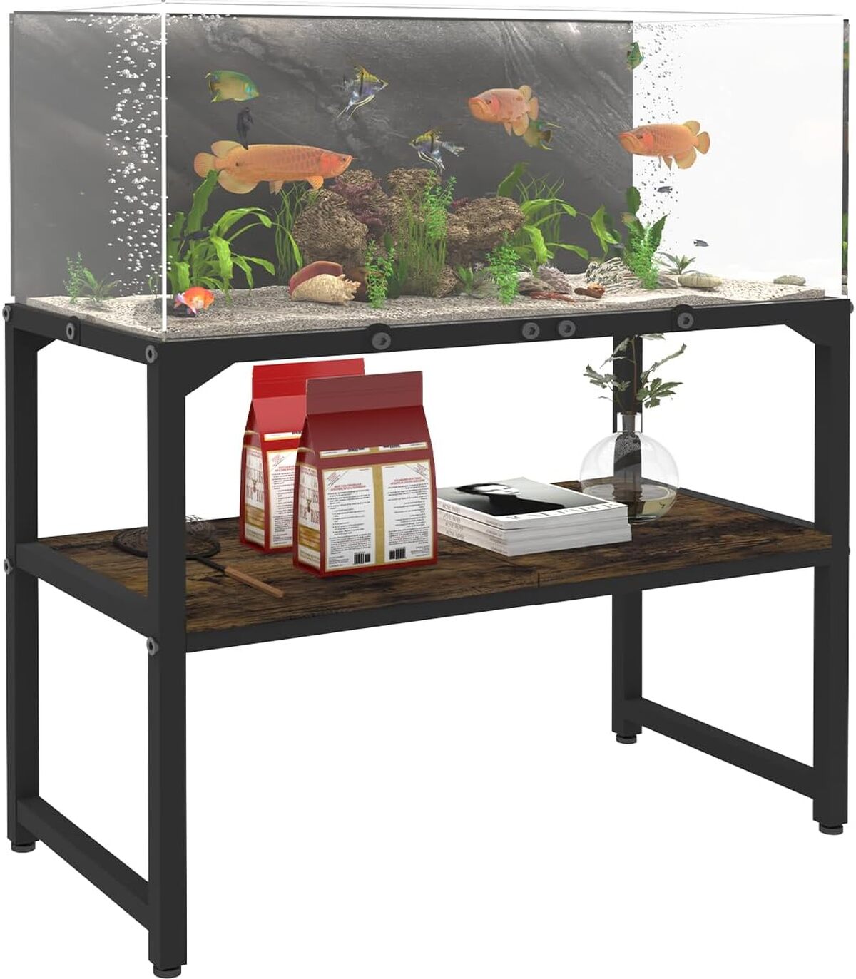 Test du support d'aquarium Mondazie avec étagère en métal