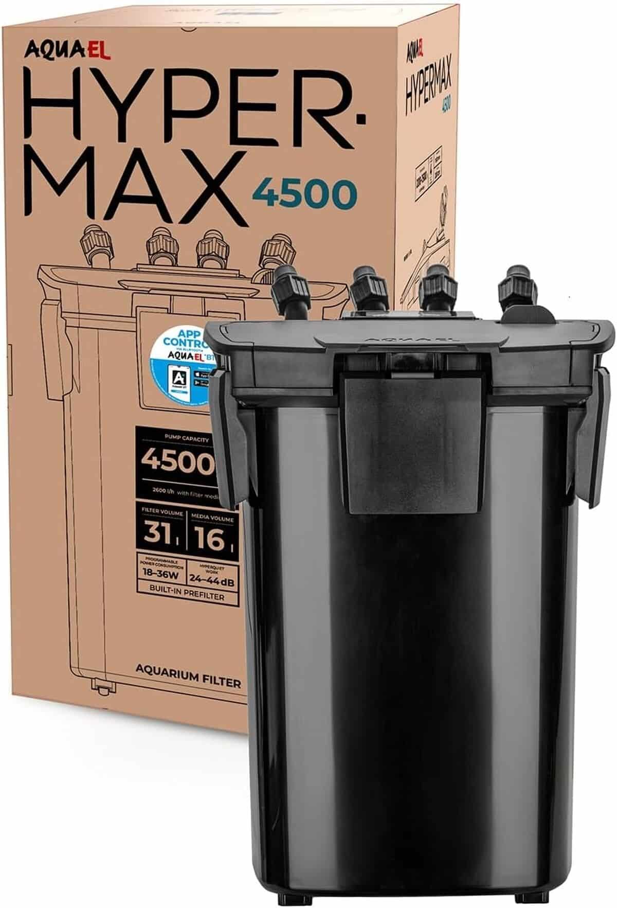 Test Aquael Hypermax 4500 BT : filtre extérieur performant pour aquariums
