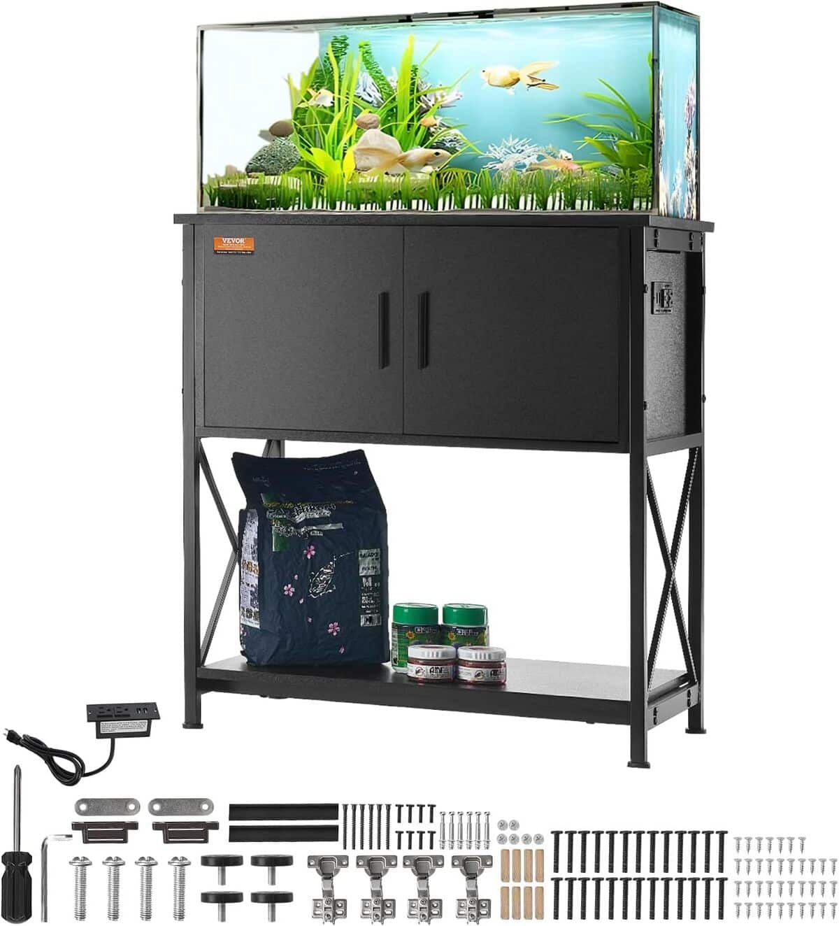 Test du support d'aquarium VEVOR : robustesse et espace intégrés