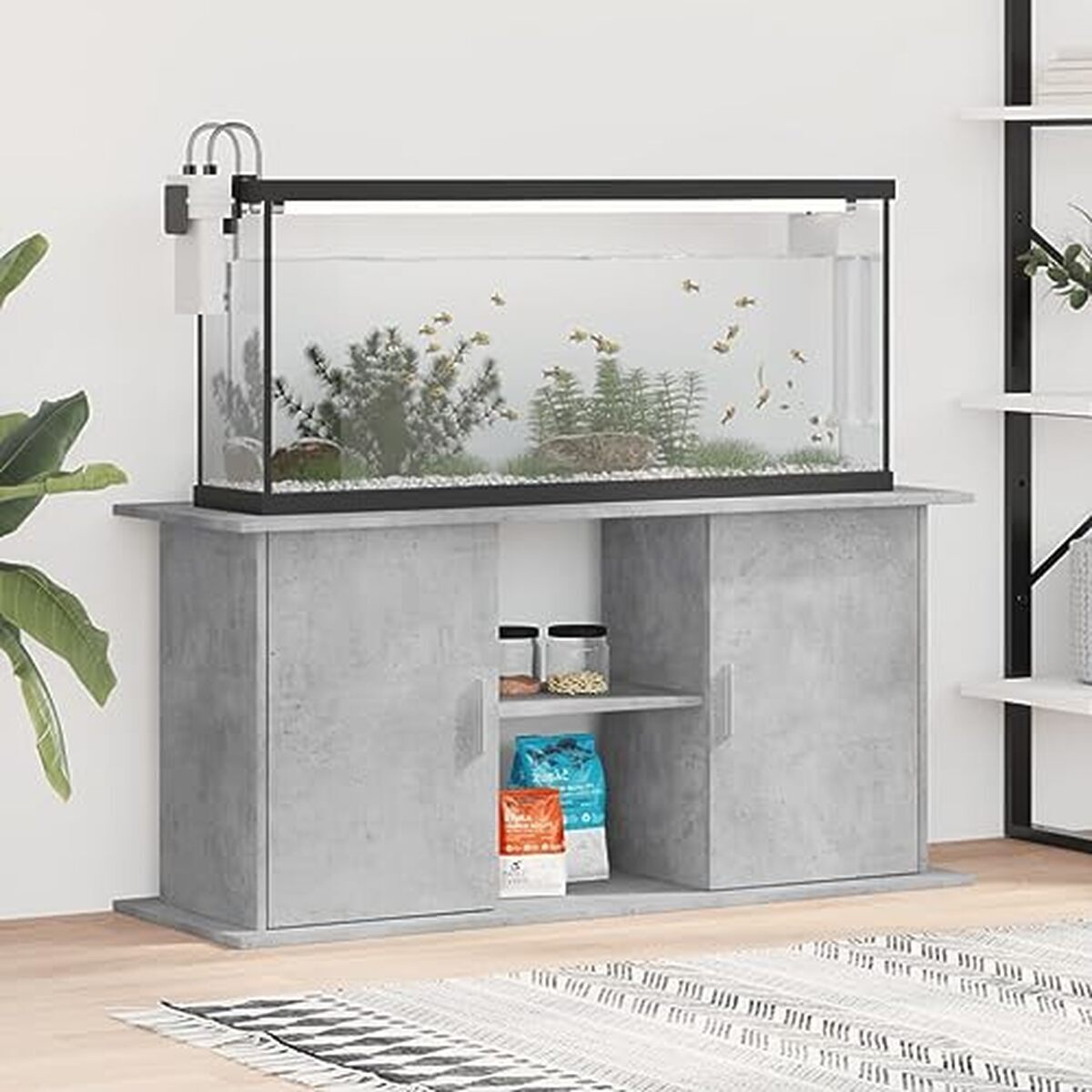 Test du meuble support aquarium Homgoday : praticité et design béton