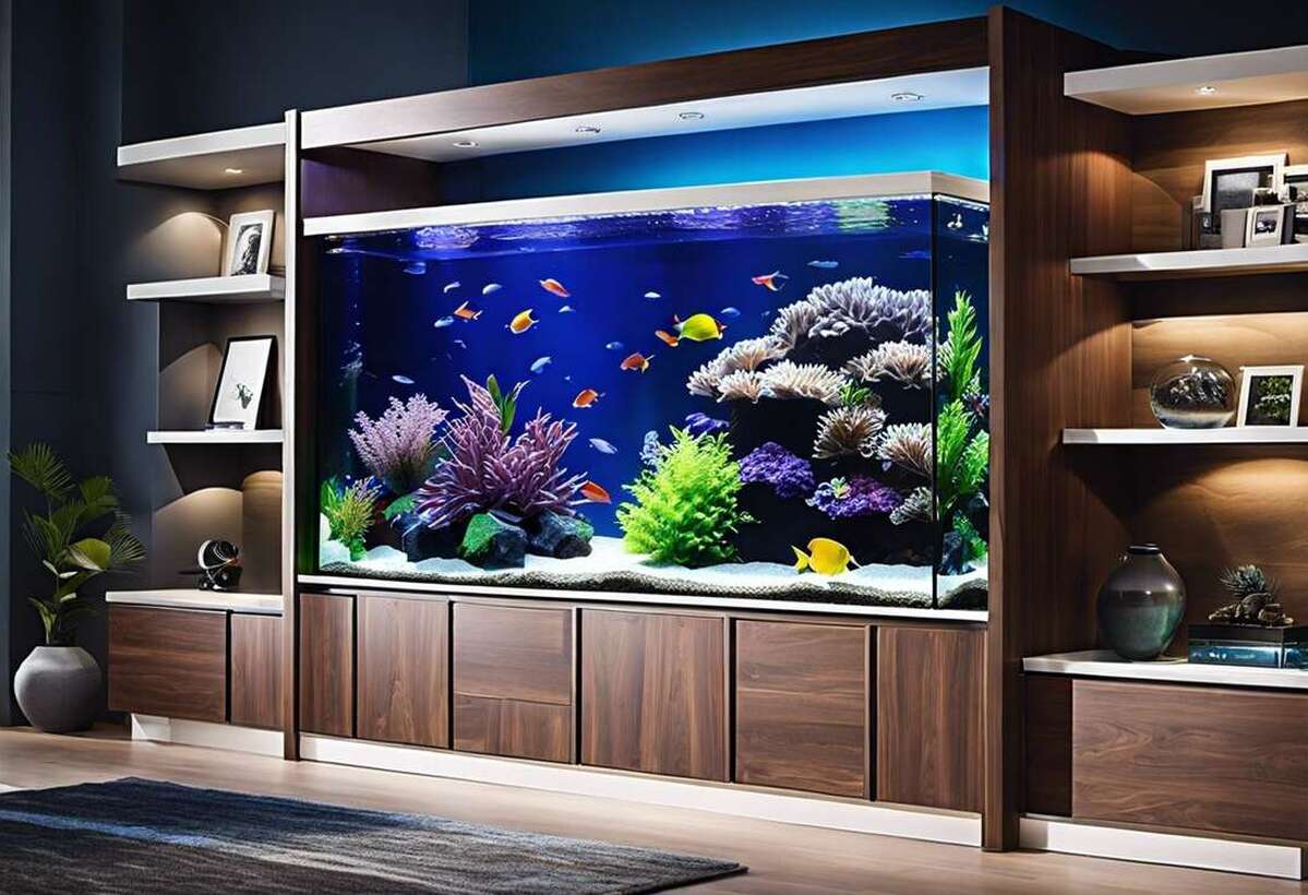 Rangement et accessoires : solutions intégrées aux meubles d'aquarium