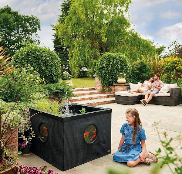 HOZELOCK - Aquarium Moderne 500L Noir : Installation Rapide, Facile et Sans Outils