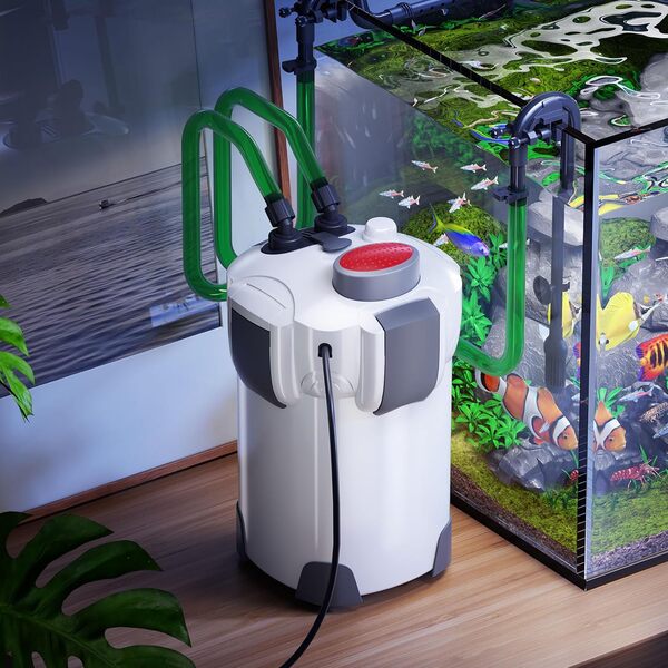SunSun HW-304 Filtre extérieur pour Aquarium, débit 2000 l/h, avec 4 Étapes de Filtration, Matériaux et Pompe 55W, Filtre Externe