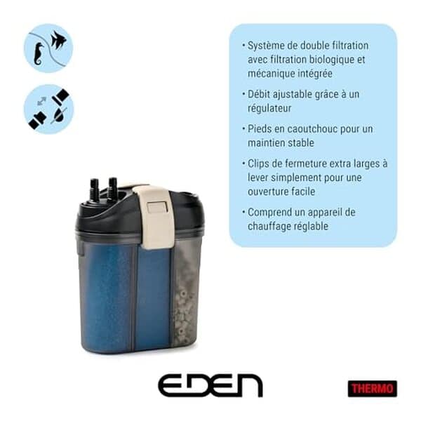 Découvrez notre analyse approfondie du filtre extérieur Eden FET 100 pour aquarium : efficacité, performances et conseils pour un entretien optimal.