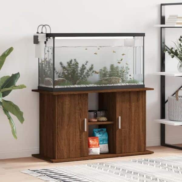 Découvrez notre avis sur le support pour aquarium vidaXL, un meuble élégant avec rangement en chêne marron. Parfait pour sublimer votre aquarium tout en maximisant l'espace de rangement.