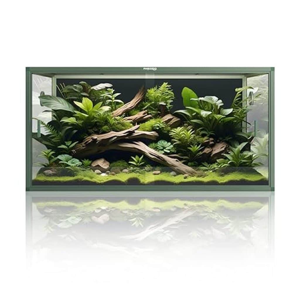 Test du réservoir pour reptiles Phailozoo avec porte coulissante 121, 9 x 61 x 61 cm