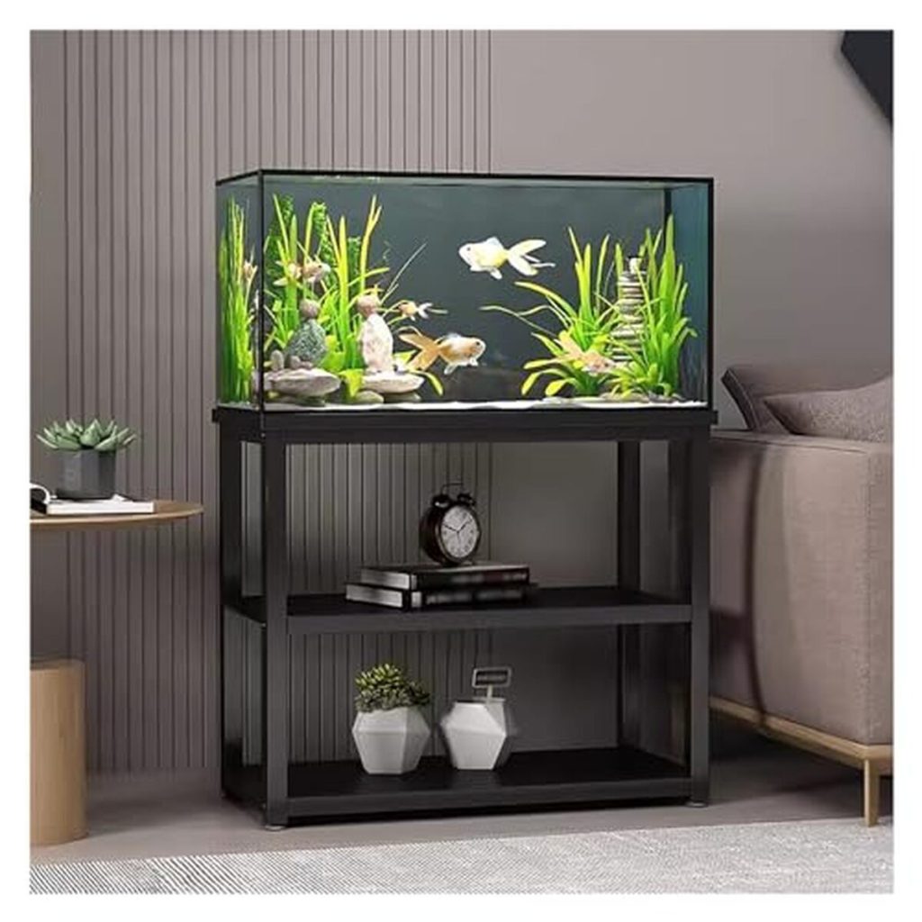 Test : support Tall pour aquarium 5-20 gallons, métal et bois